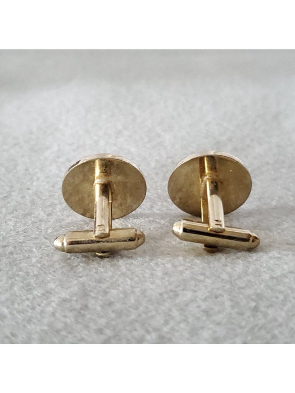 Vintage Dante Initial S Cufflinks Letter Monogram Gold Tone 3/4" - Picture 4 of 6
